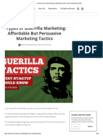 6 Types of Guerrilla Marketing - Affordable But Persuasive Marketing Tactics