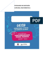 Atividades de revisão de matemática para vestibular da UESB