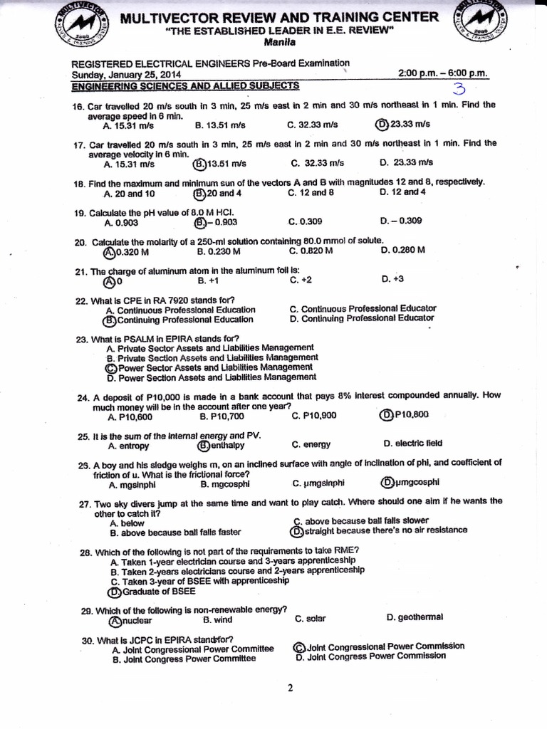 ESAS Past Board Exam Review | PDF