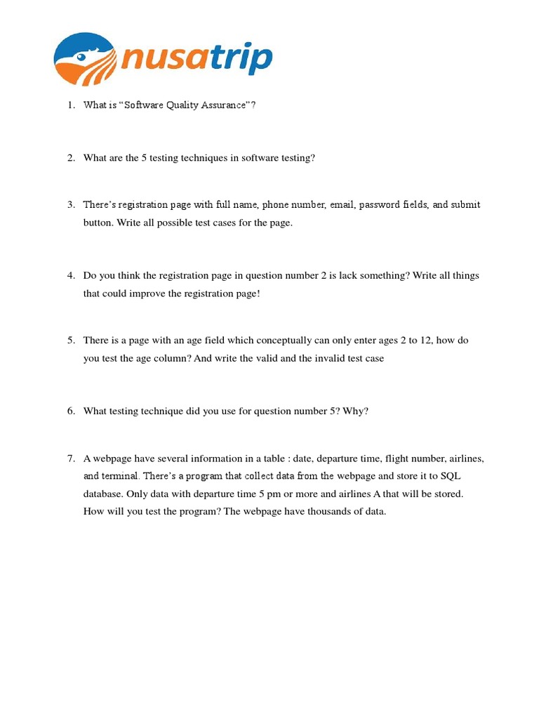 QA Test | PDF