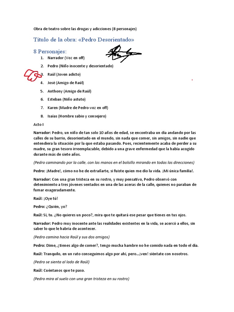 Obra de Teatro Sobre Las Drogas y Adicciones PDF