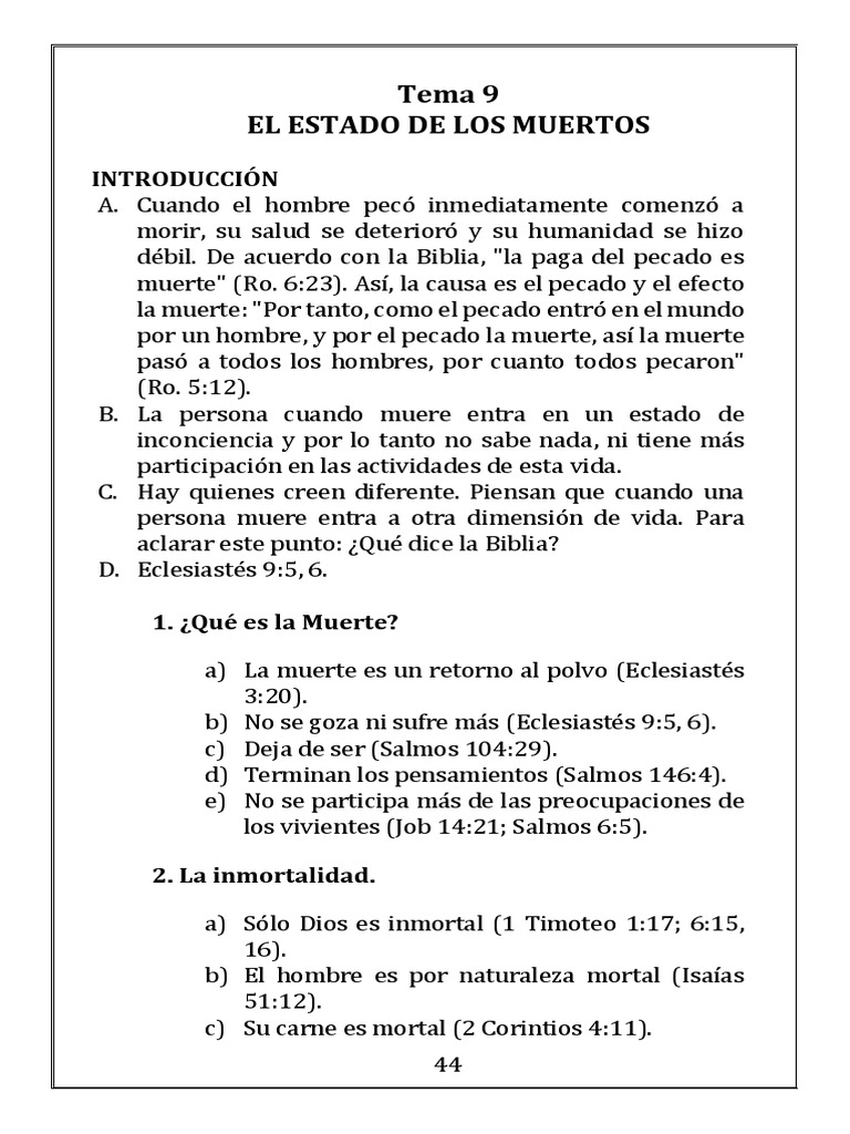 Eclesiastés 9:5-6 y el Estado de los Muertos | PDF | Muerte | Satán