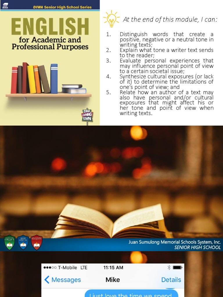 3 Identifying The Authors Tone And Point Of View Pdf Tone