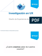 Investigación en UX: Diseño de Experiencia de Usuario Ux / Ui
