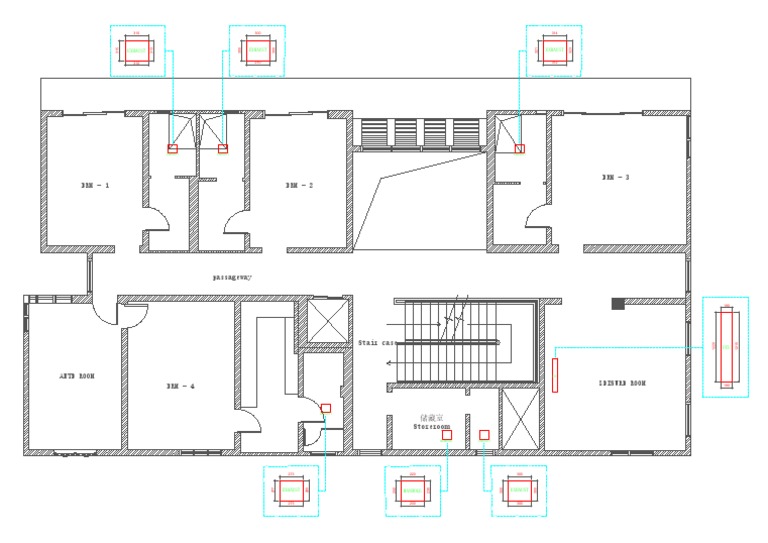 Floor plan diagram showing room dimensions and exhaust vent locations PDF