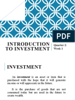 BUS FIN - QTR 2 WEEK 1 - Introduction To Investment