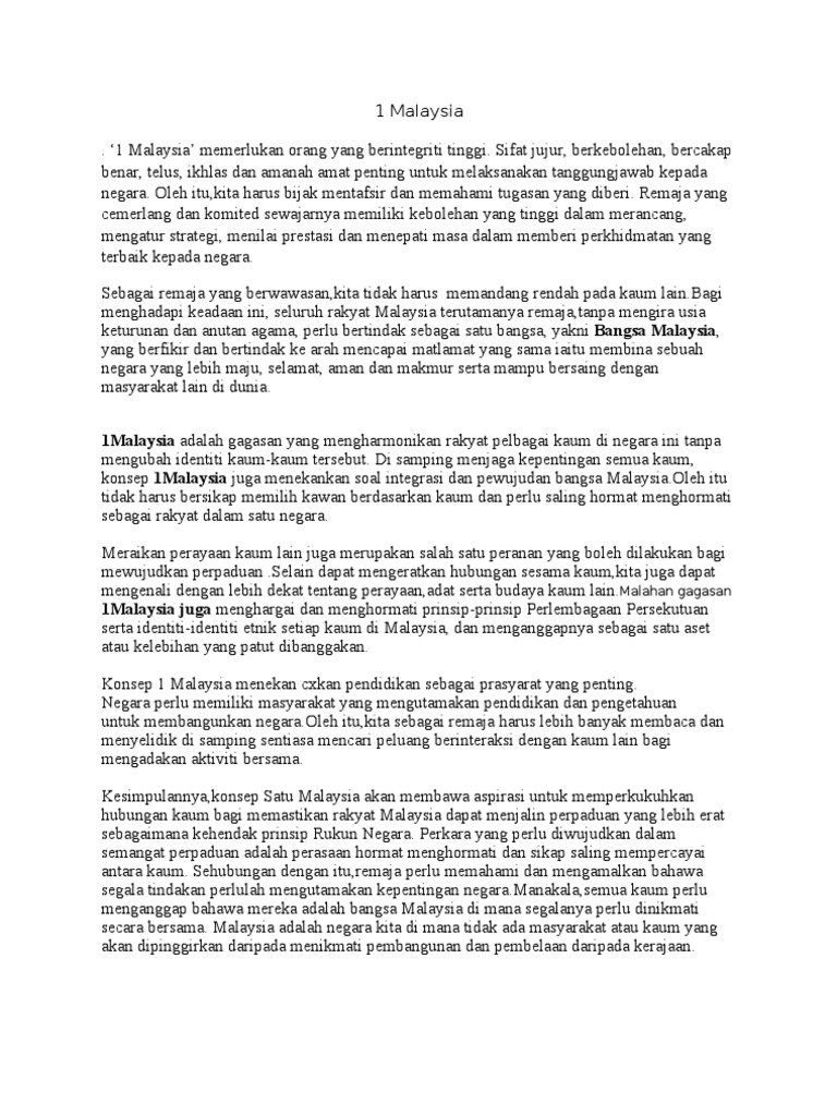 Karangan 1 Malaysia Pdf