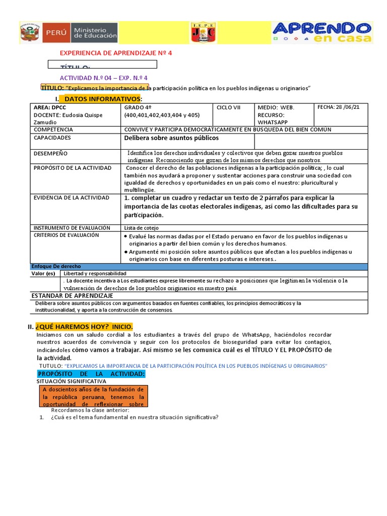 Actividad 4 Exp 4 1 Pdf Evaluación