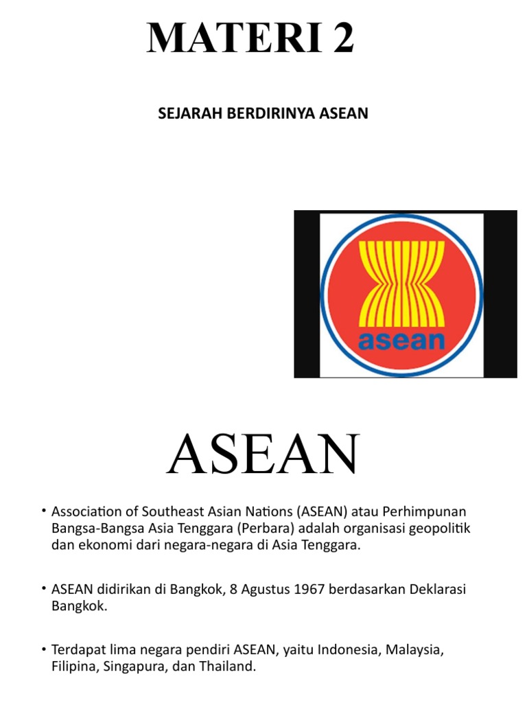 Materi 2 Latar Belakang Asean PDF
