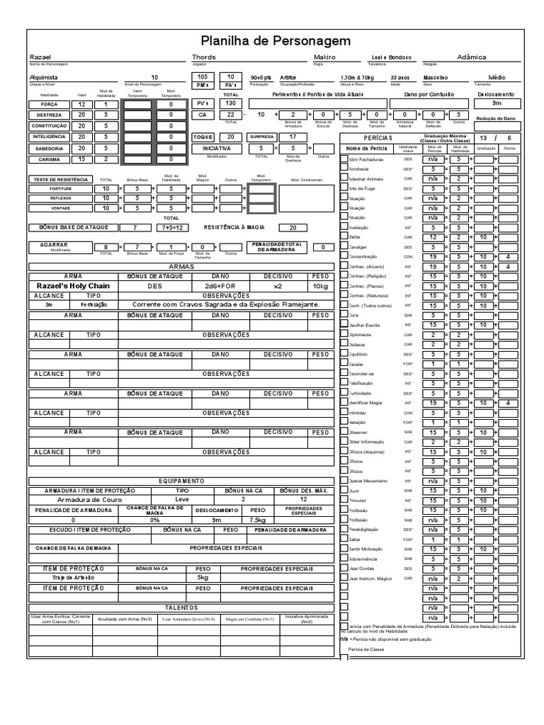 Ficha interativa dnd 3 5 pdf