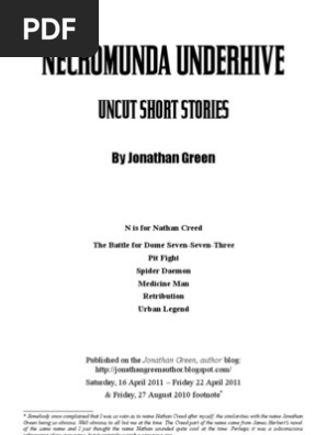 Necromunda Under Hive, Uncut Short Stories by Jonathan Green