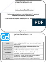 Sequences Linear Complete Lesson g9