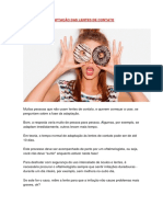 Adaptação Das Lentes de Contato