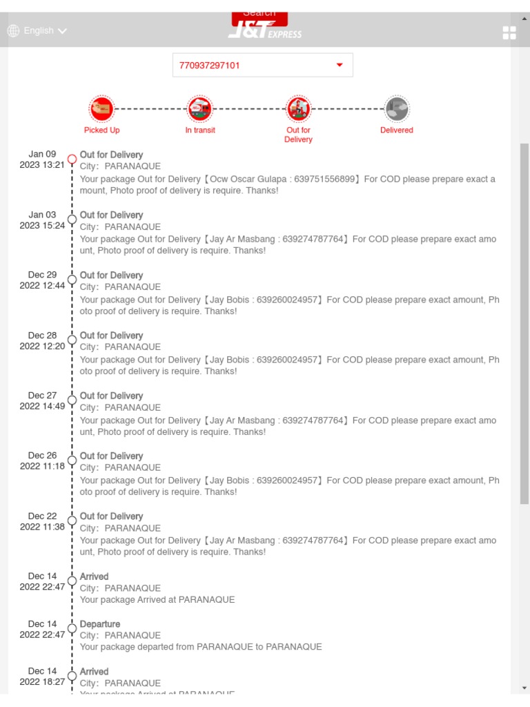 Trace & TrackJ&T Express Philippines PDF