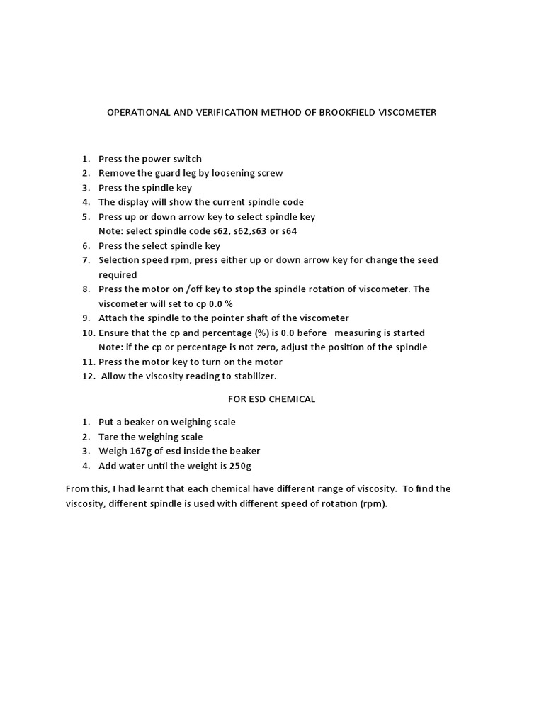 Operational and Verification Method of Brookfield PDF