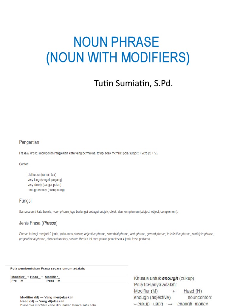 Noun Phrase Modifiers Explained | PDF