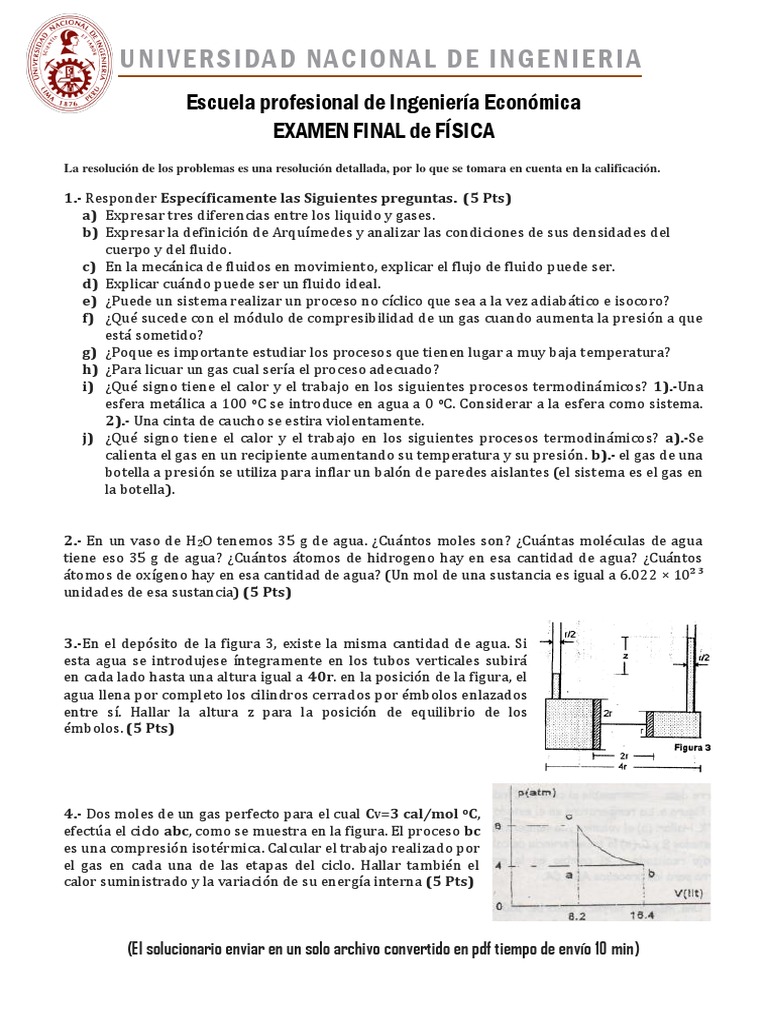 Examen Final de Física: Problemas y Soluciones | PDF | Gases ...