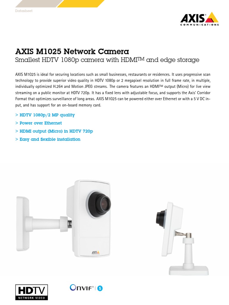 Datasheet Axis m1025 Network Camera en US 270980 PDF Pixel Camera