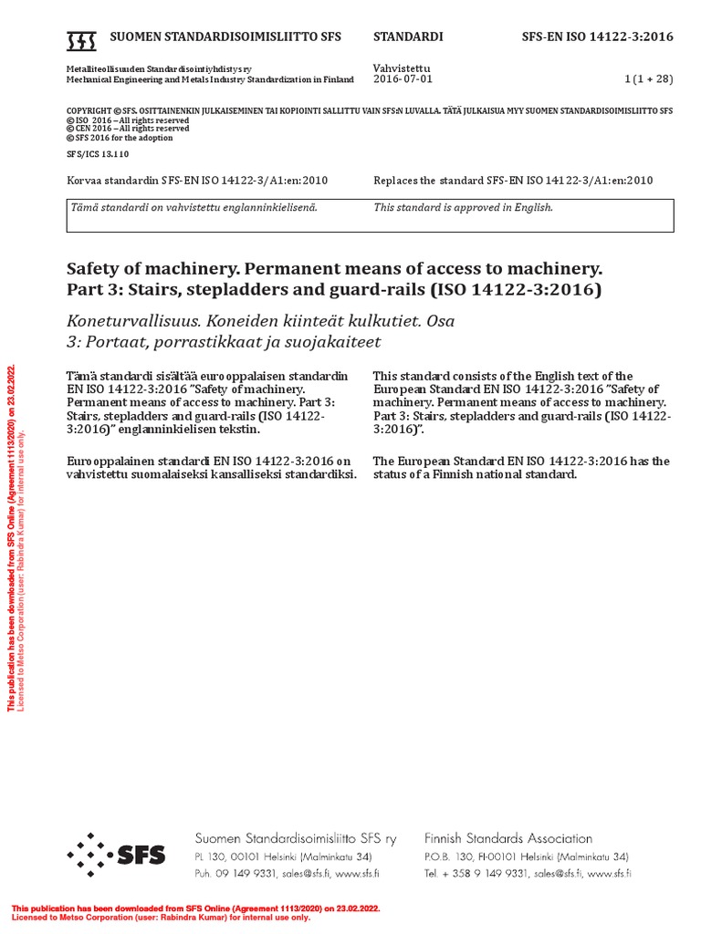 ISO 14122-3 | PDF | International Organization For Standardization ...