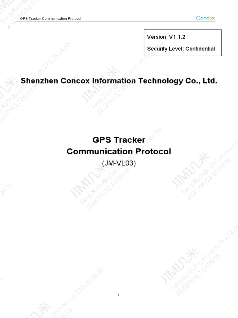 JM-VL03 GPS Communication Protocol | PDF | Network Packet | Bit