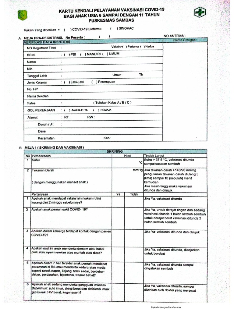 Form Skrining | PDF