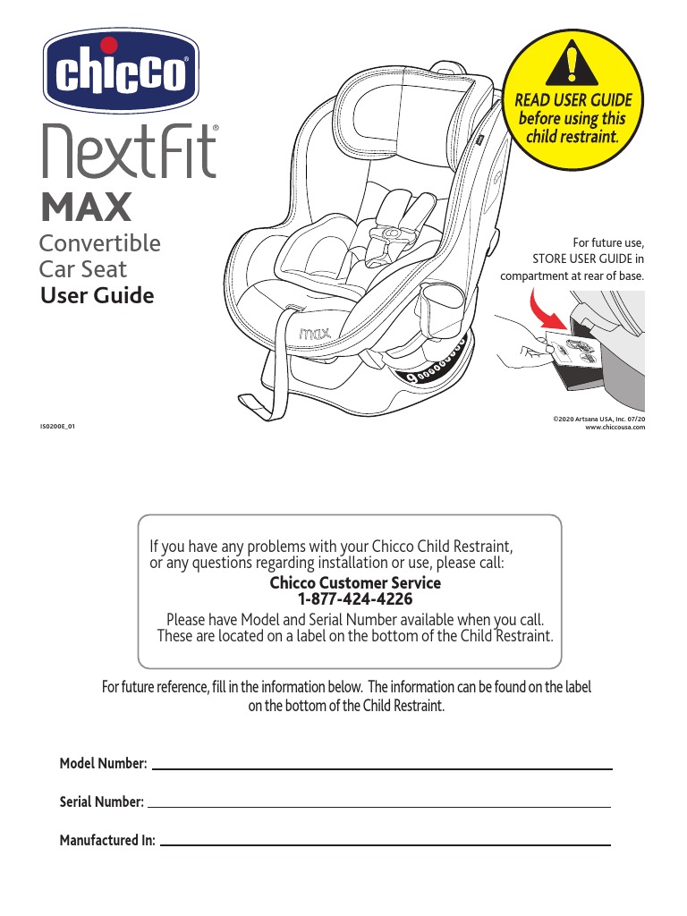 Chicco NextFit MAX Manual 07 2020 PDF Seat Belt Transport