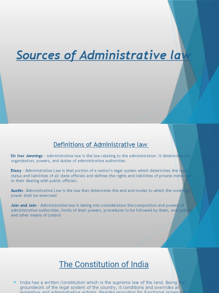 Sources of Administrative Law Explained | PDF | Administrative Law ...