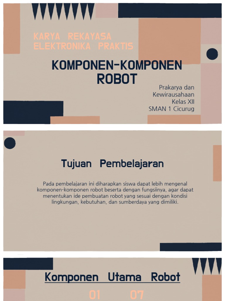 Komponen Utama dalam Robot Elektronik | PDF
