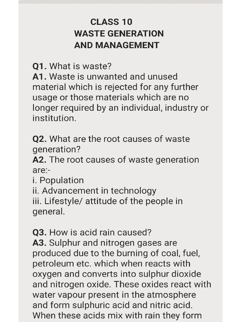 Waste Generation and Management | PDF