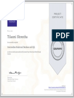 Intermediate Relational Database Certificate