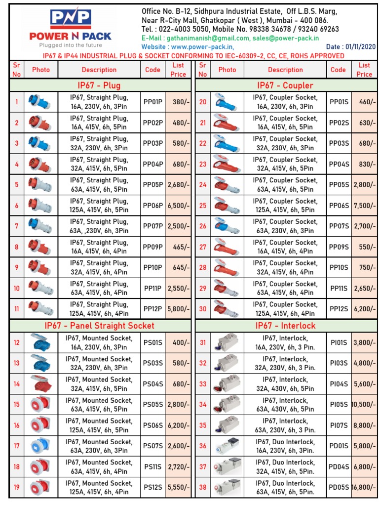 Industrial 3-Phase Socket Catalog | PDF | Mains Electricity | Ac Power ...