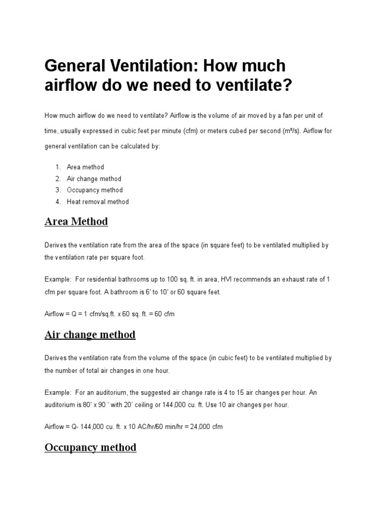Fan Basics | PDF | Ventilation (Architecture) | Horsepower