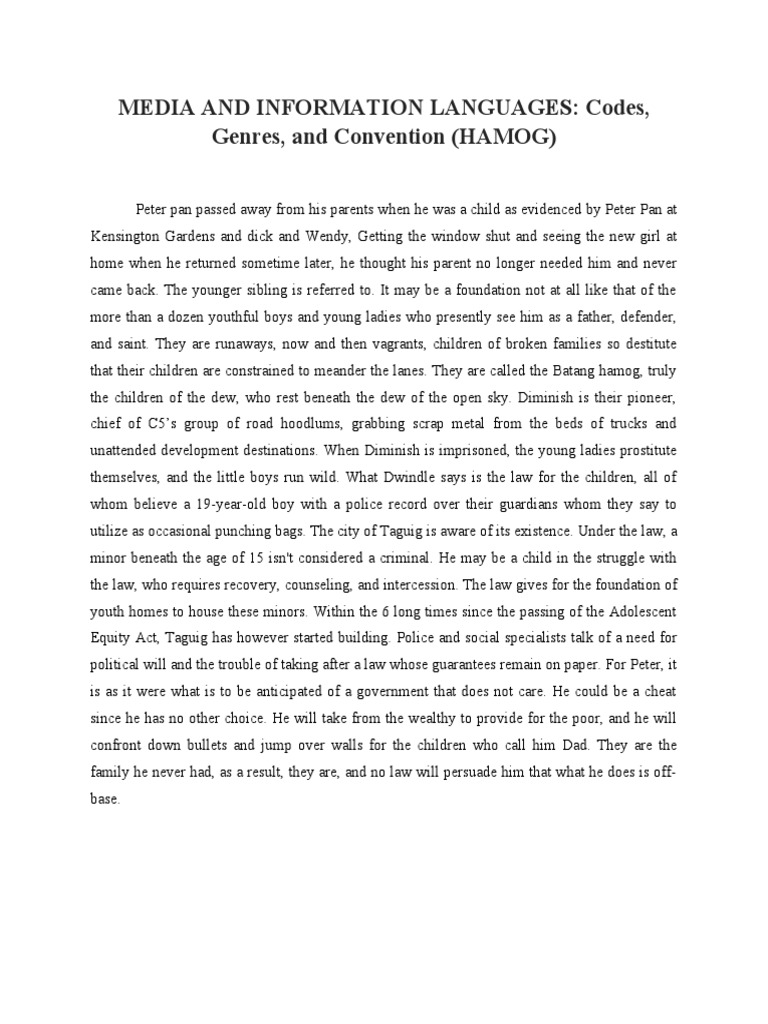 Life of Batang Hamog: Street Children | PDF