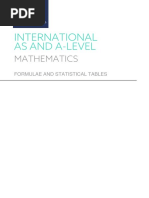 Formulae Booklet and Statistical Tables