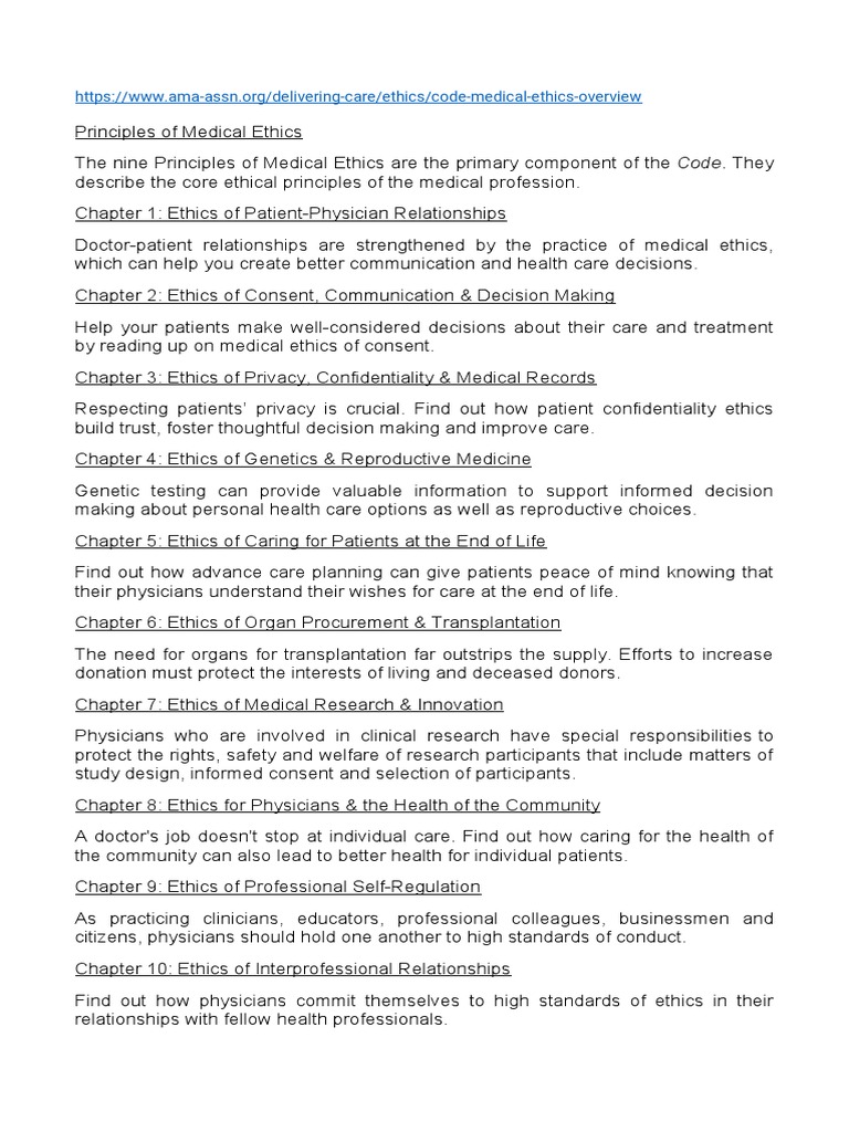 CA Physician Code of Ethics PDF Medical Ethics Informed Consent