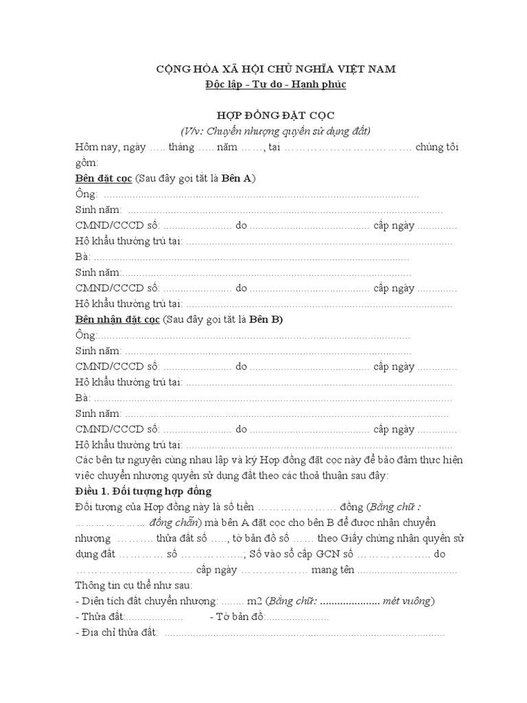 Hop dong dat coc mua ban dat pdf