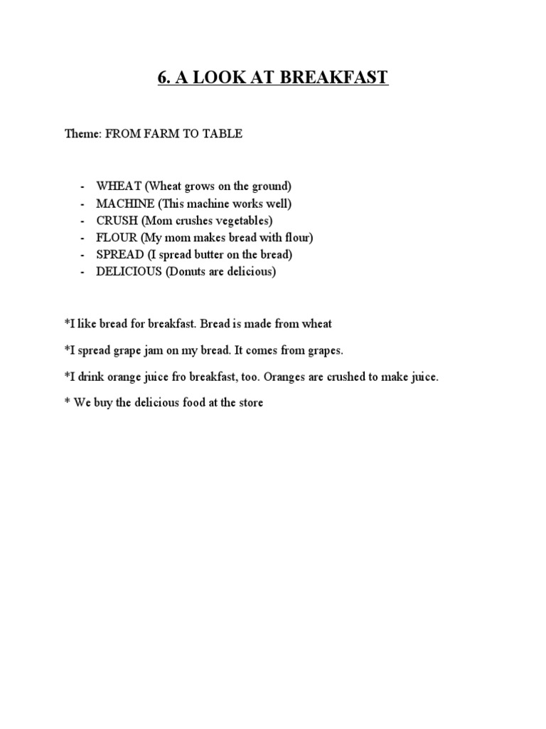 From Field to Fork: Tracing the Journey of a Nutritious Breakfast | PDF