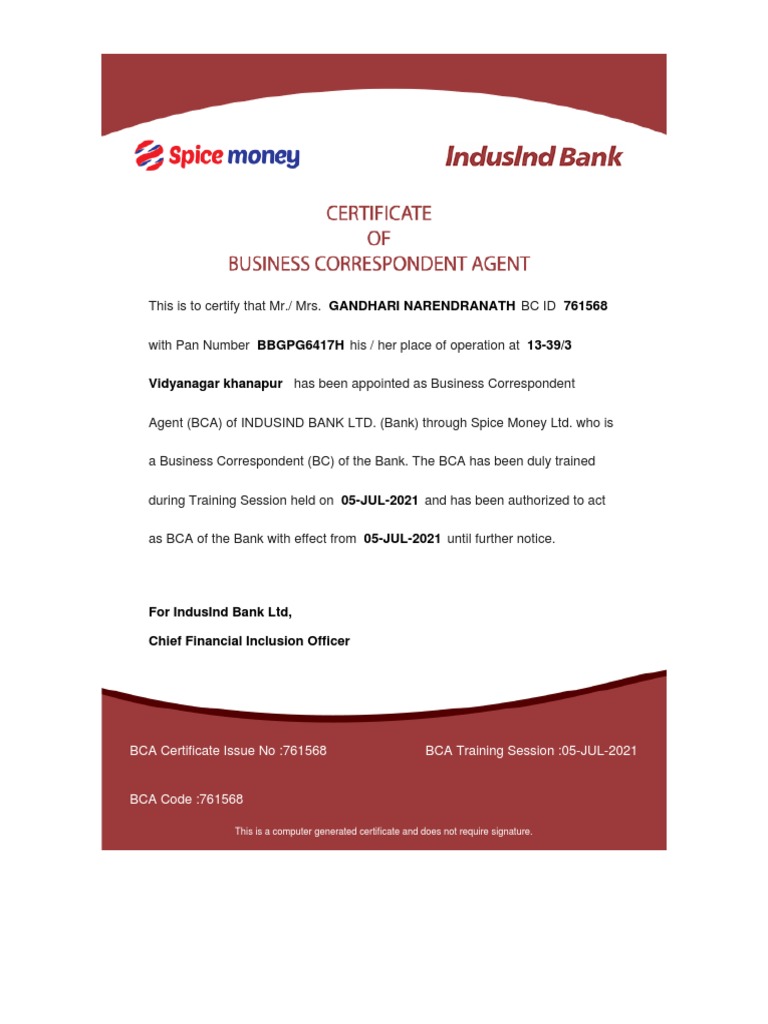 Business Correspondent Agent Meaning In Tamil