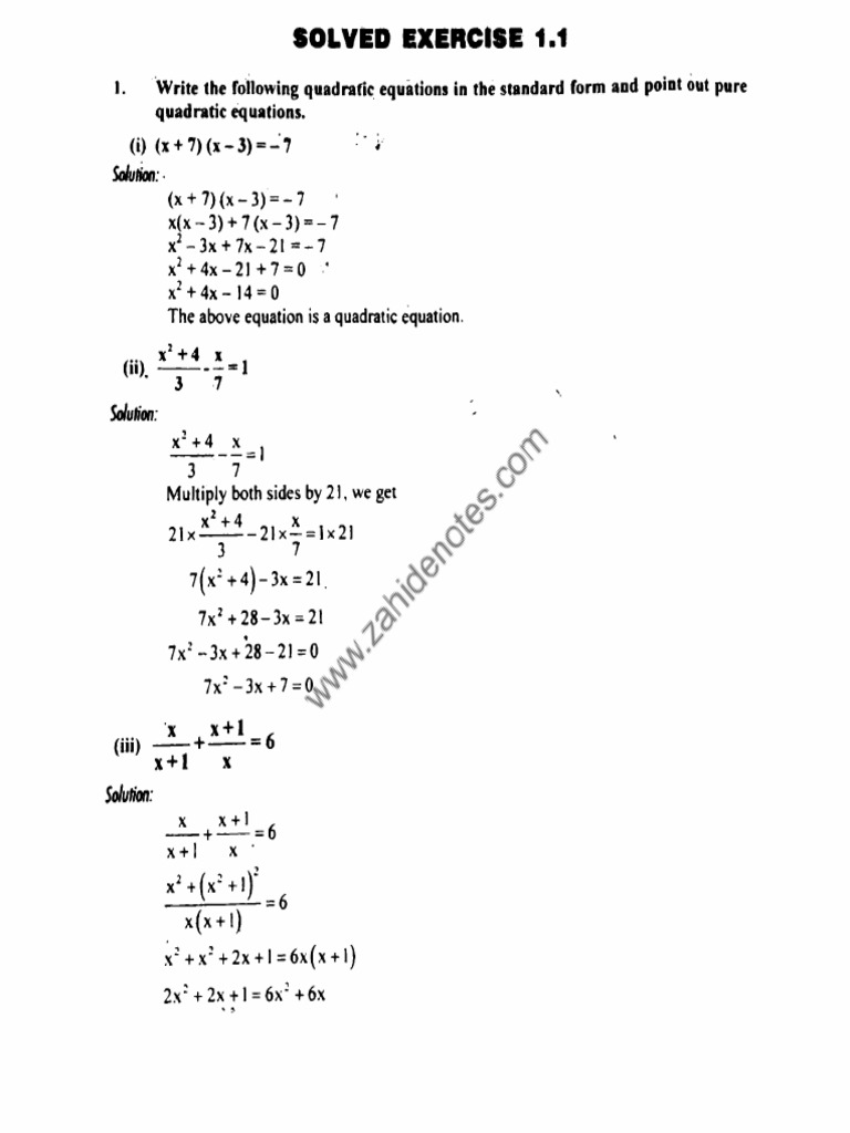 10th math keybook zahid notes pdf