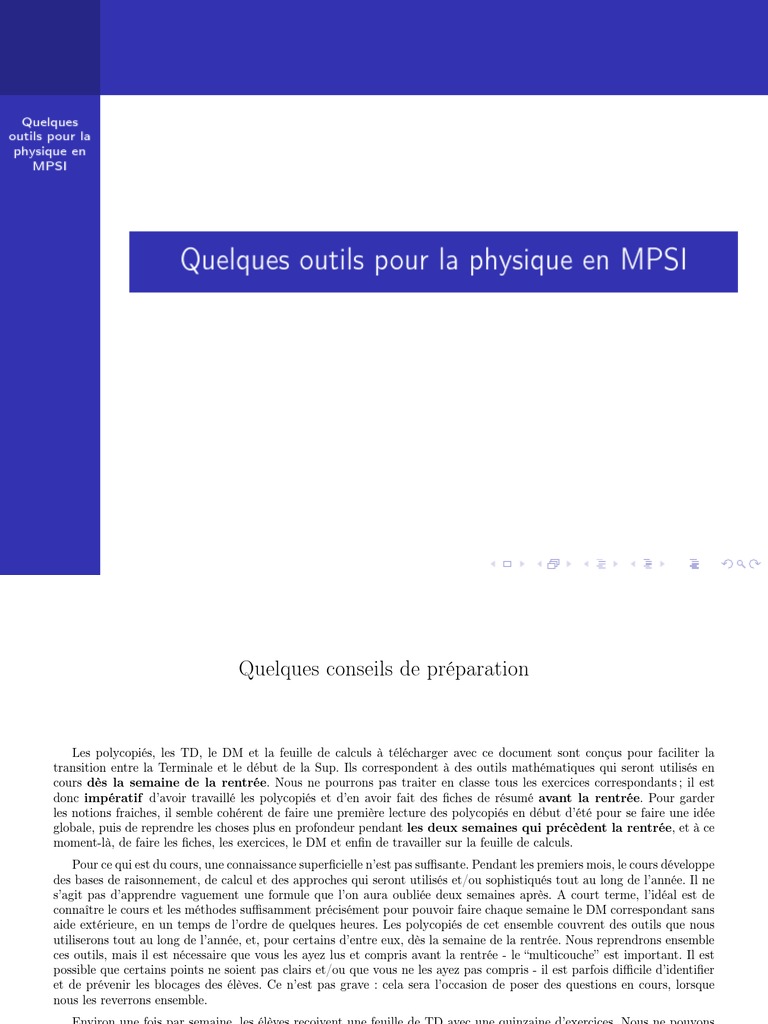 Outils mathématiques pour la physique MPSI | PDF | Fonction ...
