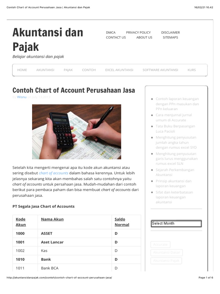 Chart Of Account Perusahaan Jasa Konstruksi 