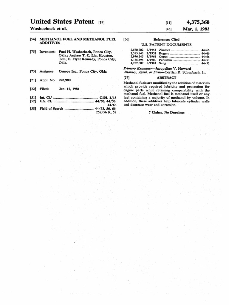 Mixing Methanol and Lubricants Corrosion Inhibitors PDF Methanol
