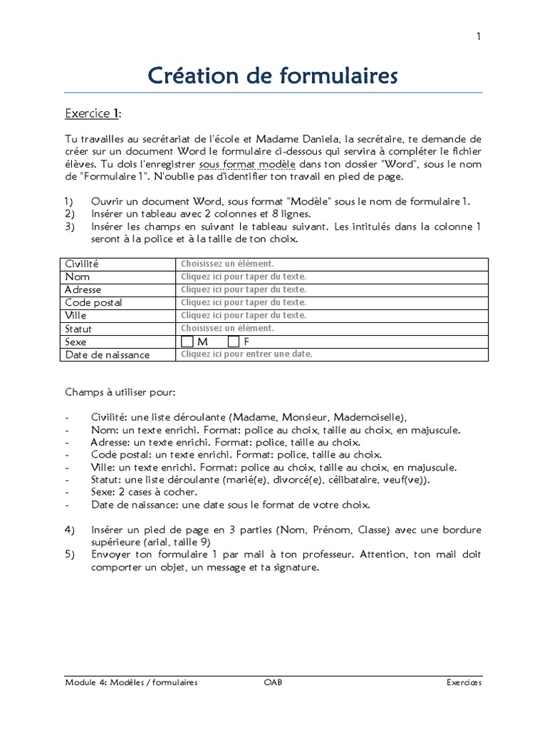 Tp formulaire pdf