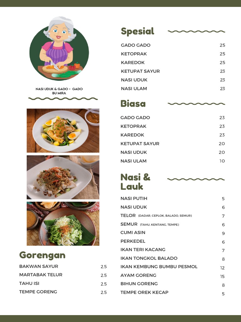 Menu Nasi Uduk dan Lauk Spesial | PDF