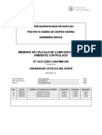 Memoria de Cálculo de Climatización Sala Ambiente Controlado #UCN 22801-I-000-MM-206