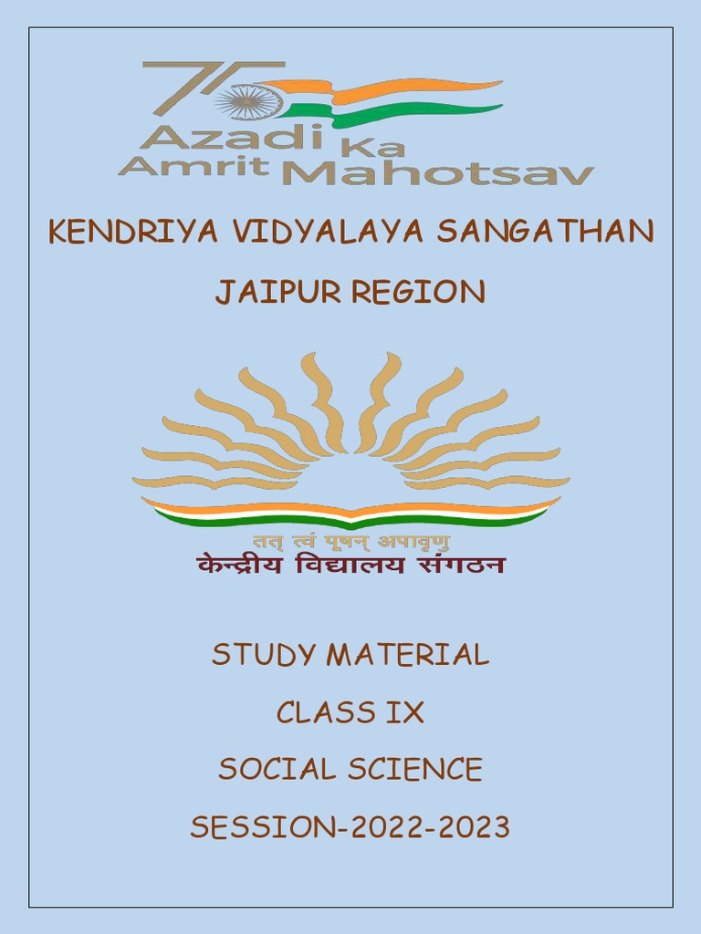 KVS Jaipur Class IX Social Science Material | PDF | Educational ...