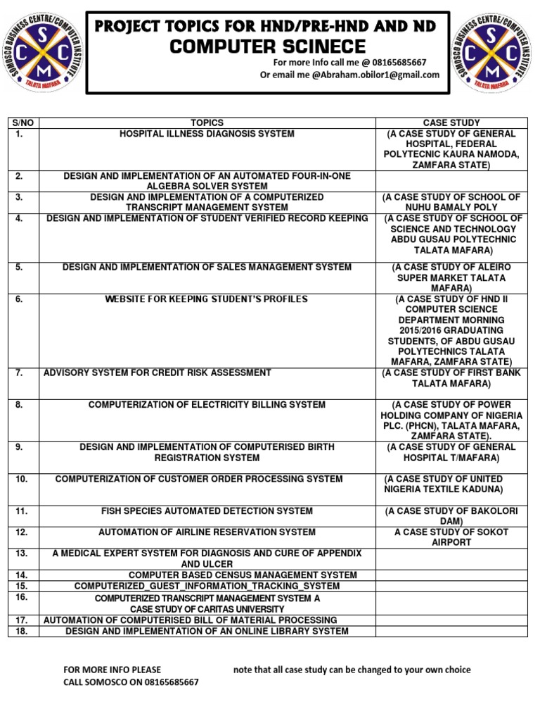 Computer Project Topics | Download Free PDF | Automation | Medical ...