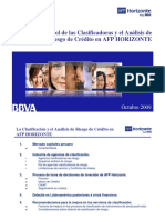 El Rol de Las Clasificadoras y El Análisis de Riesgo de Crédito en AFP HORIZONTE. Octubre 2009