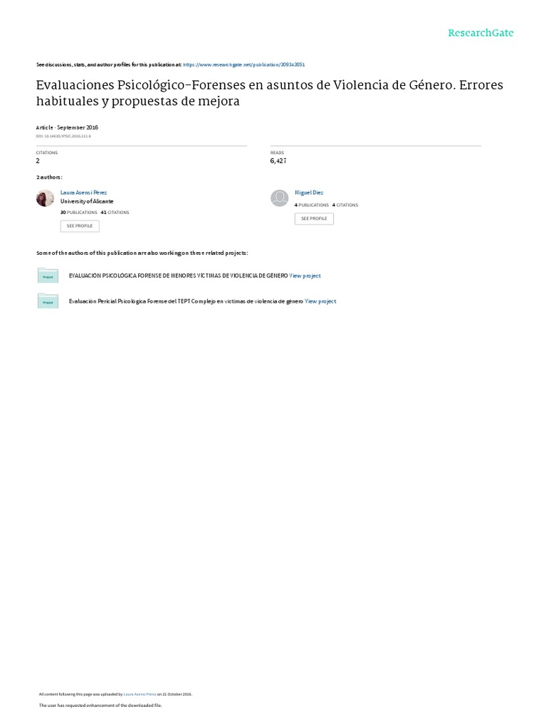 Errores en Evaluaciones Forenses de Género | PDF | La violencia contra ...
