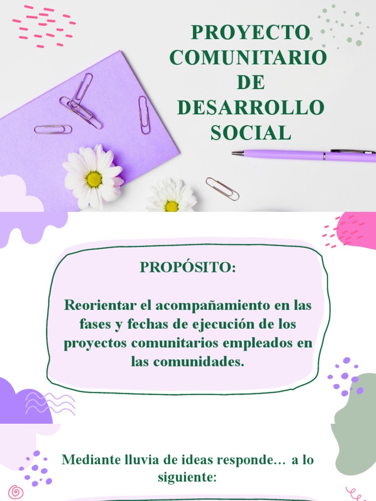 Proyecto Comunitario de Desarrollo Social | PDF | Ciencia cognitiva ...